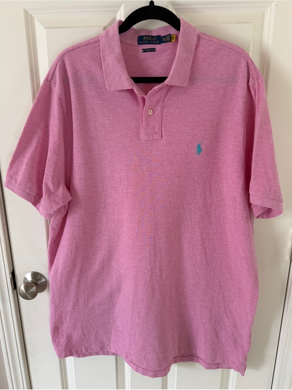 Men's Pink Polo Ralph Lauren Classic Fit Polo Shirt XXL Button